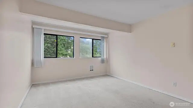 Only one home beyond the window makes this room feel private.