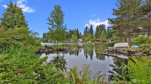 Residents are allowed to store small boats or paddleboards near the lake. Storage area is to the right of this photo.