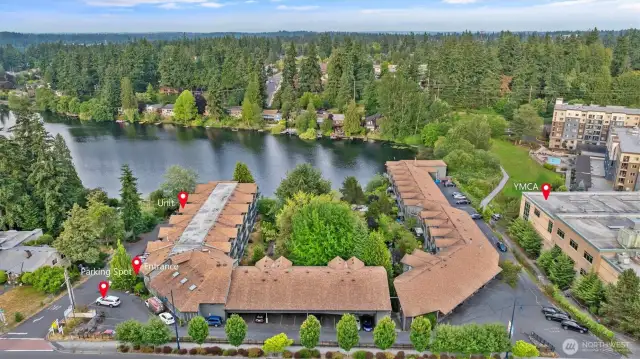 One more view shows the entire complex and private courtyard.