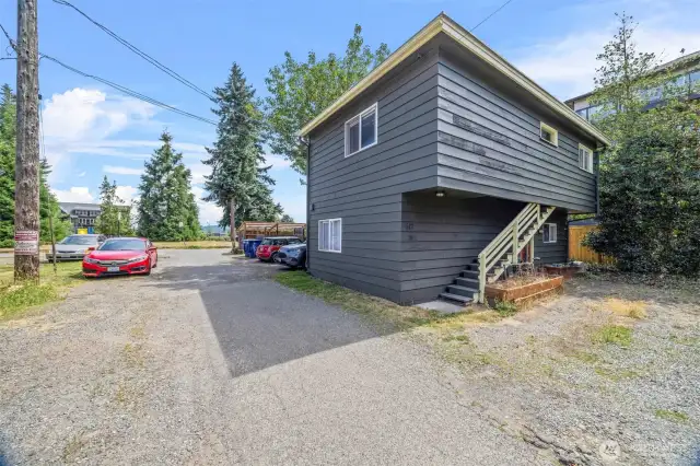 Duplex, build in early 1960's, accessible from alley.  Parking spot have spade for 3 spots and possible tandem parking for more.  These are great 1 bedroom 1 bathroom well designed spaces.  A big attraction to students or someone who owns and wants to rent out the rest of the space for investment income.
