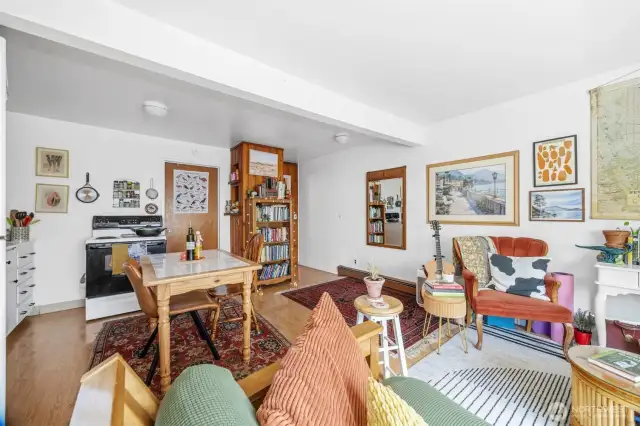 Upper unit of duplex living space.  Thoughtful layout makes this a comfortable space.