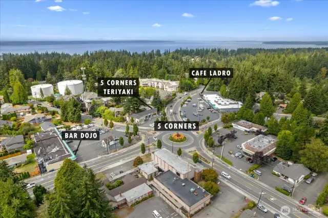 5 corners and great restaurants just a few blocks away!