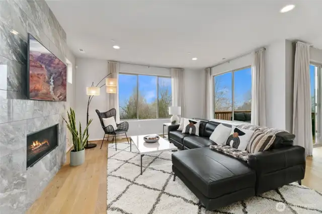 light-filled open living room. TV will stay!