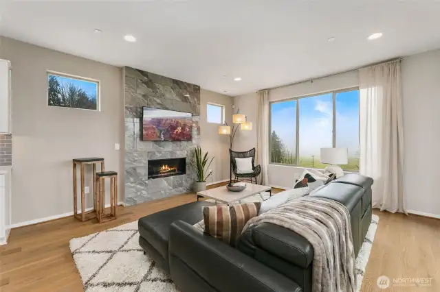light-filled open living room. TV will stay!