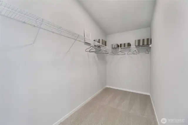 oversized walk-in closet in primary bedroom