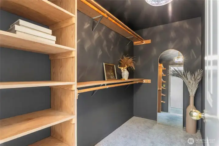 walk-in closet of the primary bathroom.