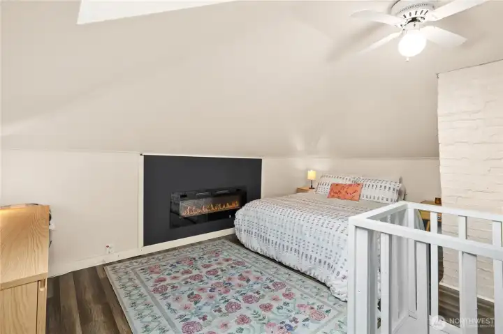 Electric fireplace for warmth and ambiance