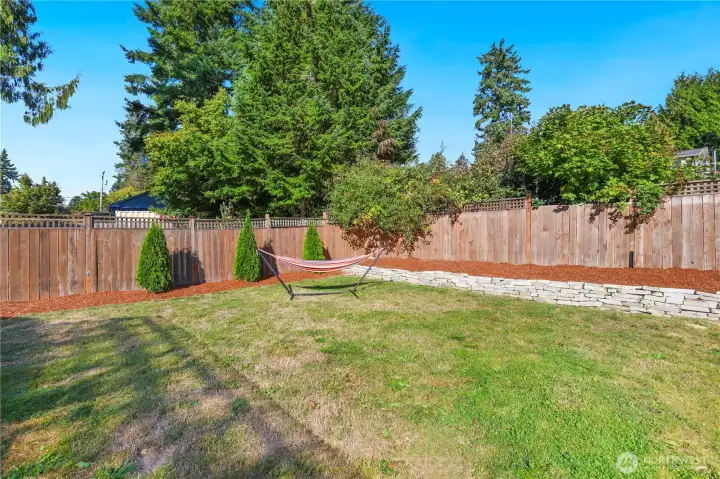 Large fenced yard