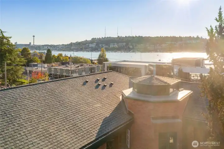 Lake Union and Space Needle views from the third floor.