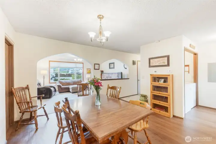 Dining Room Adjacent to Kitchen and Living Room