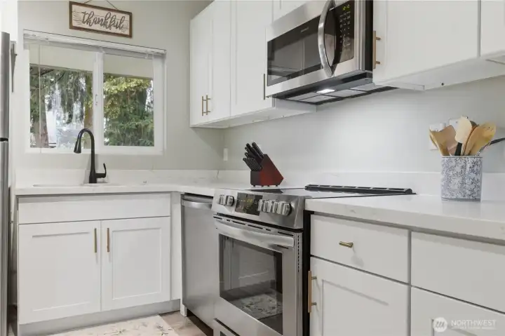 All new stainless appliances. Window views courtyard.