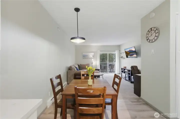 Plenty of room for a dining table.