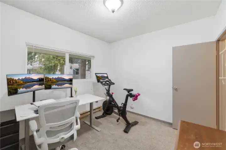 Goodness!  Even space for your home gym equipment.
