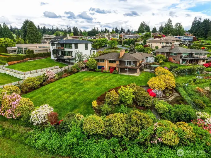 Beautifully landscaped property with a huge backyard.