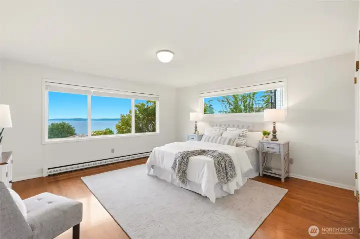 Primary bedroom...wake up to Puget Sound.