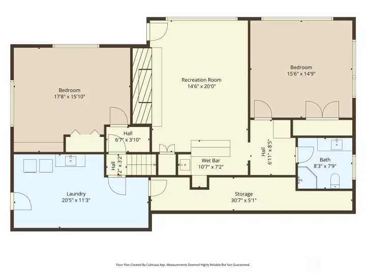 Lower level floor plan.