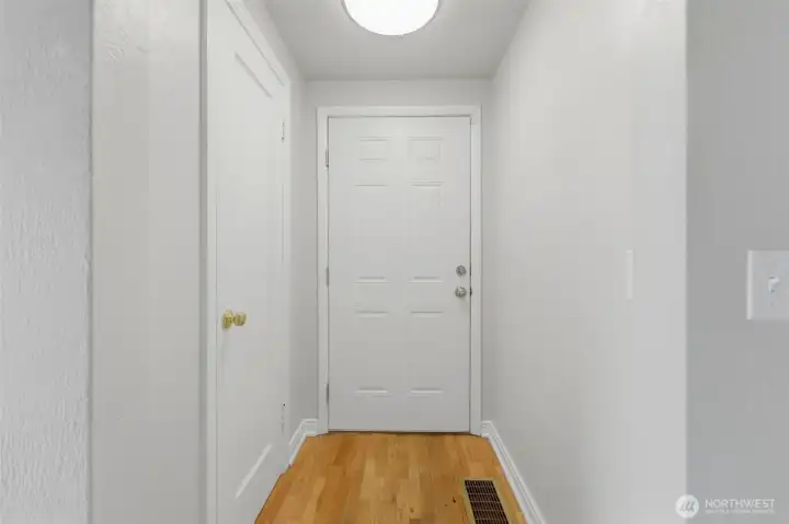 Entryway with coat closet