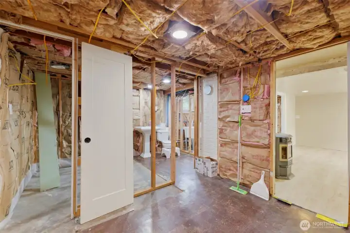 Unfinished extra room - all flooring, insulation and drywall needed to finish space comes with home