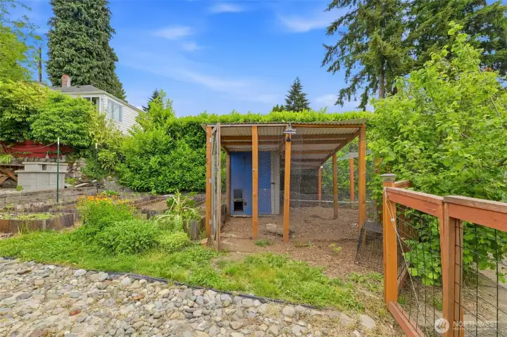 Garden space and chicken coop