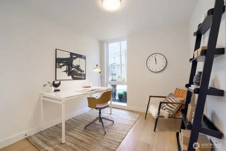 The second bedroom on the entry level.