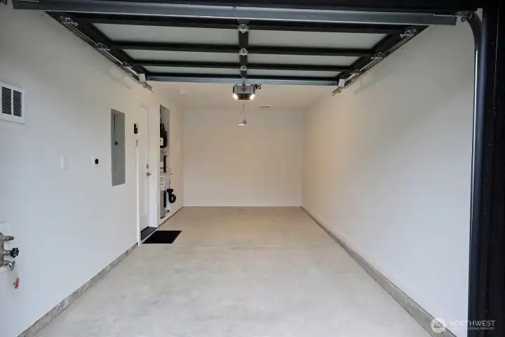The garage is spacious and ready to personalize.
