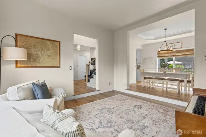 Formal Sunken Living Room with Views toward Foyer and Dining Room