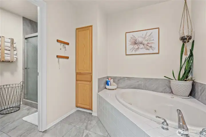 Updated Bath w/Tiled Shower, Floors and Surround