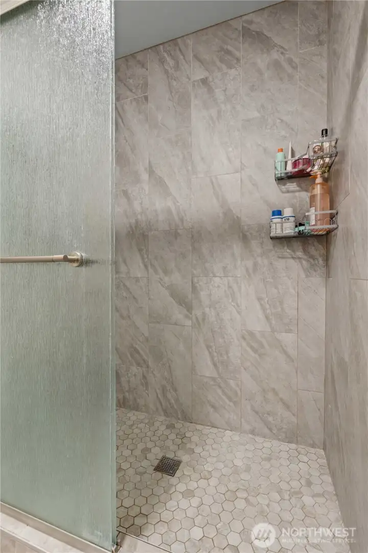 Updated Primary Shower w/Custom Tile.