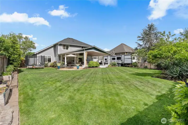View from the edge of the back lawn. Notice there is RV and Boat Parking!