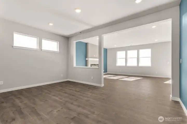 Dining area or great place for a desk with natural light pouring in. Photos are for representational purposes only. Colors and options may vary.
