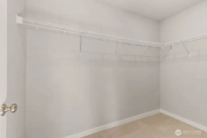 Spacious walk in closet with plenty of room, time to go shopping! Photos are for representational purposes only. Colors and options may vary.