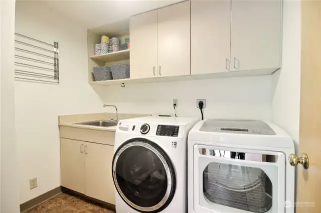 Full laundry room in the lower level.