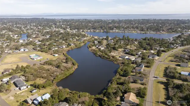 PICTURE OF PERKINS POND AND LAKE MINARD WITH THE BAY IN THE BACKGROUND!
