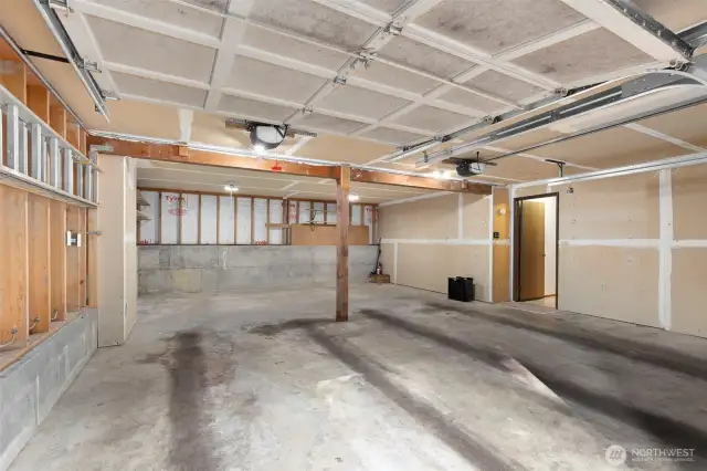 Finished deep 2 car garage
