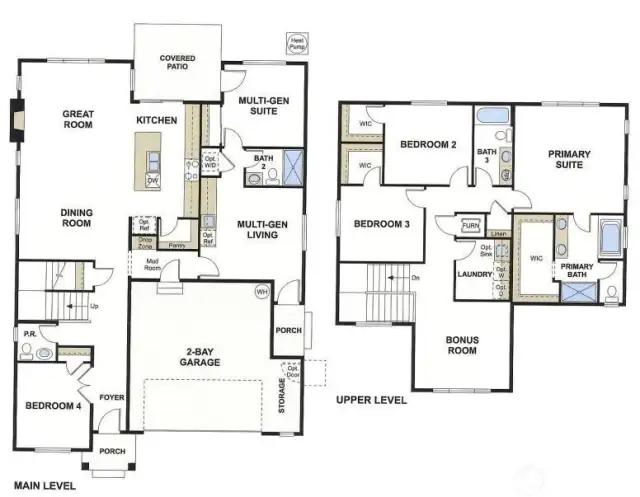 Bridger Floorplan - Lot 42 will be flipped - garage is on Left