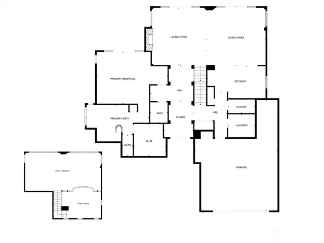 Main level plus loft.  One level living at its best!