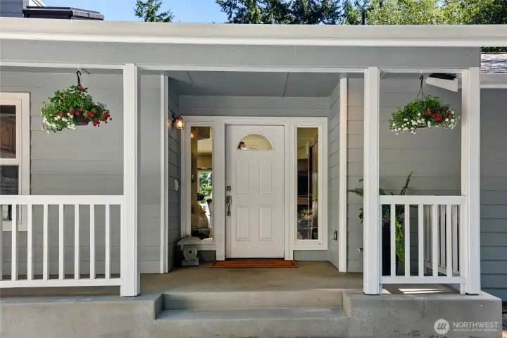 Covered porch entry way.