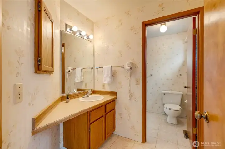 Shared bath is ready for your design touch.