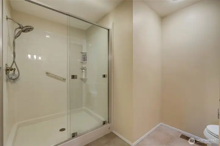 Updated walk-in shower = rinse & recharge.