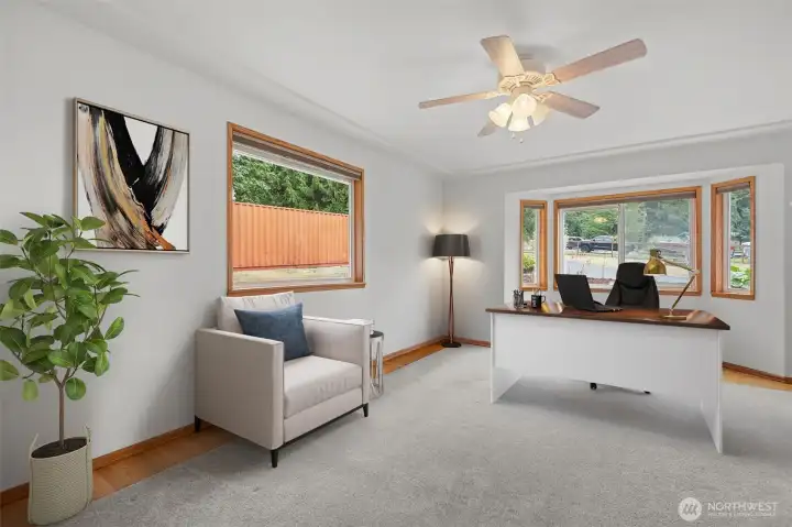 Bonus room - perfect for home office, second living room and flex space.