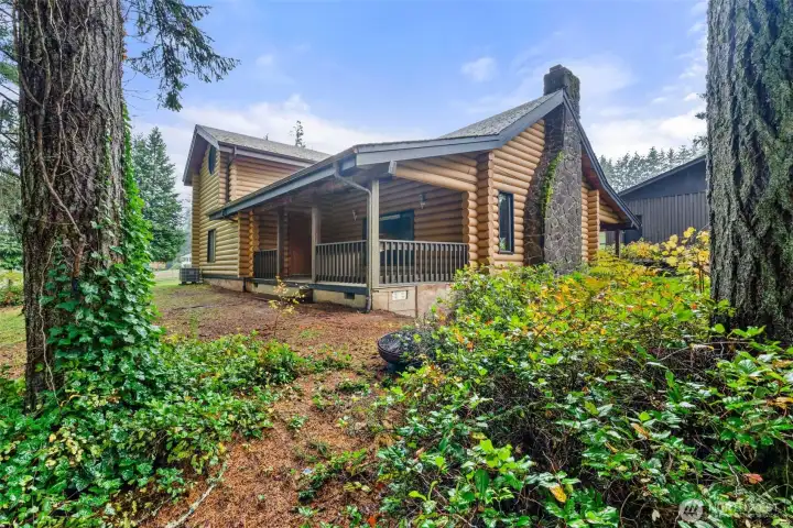 View of front covered porch.