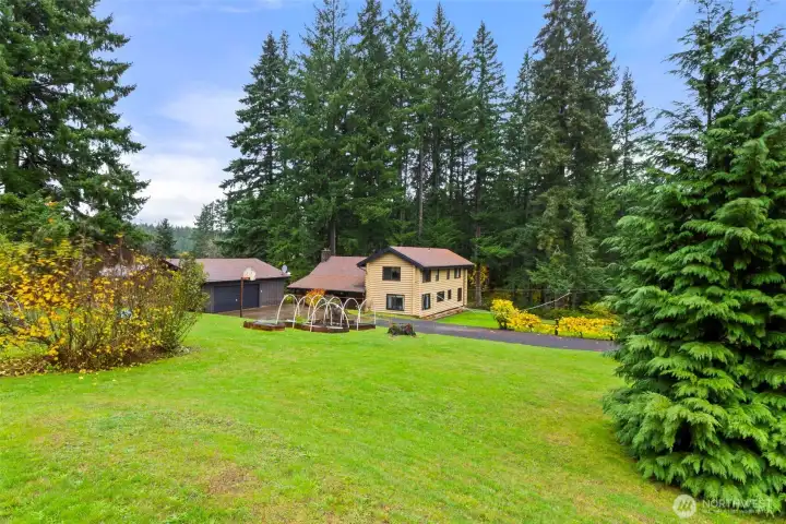 View of garden space from the upper portion of the property.