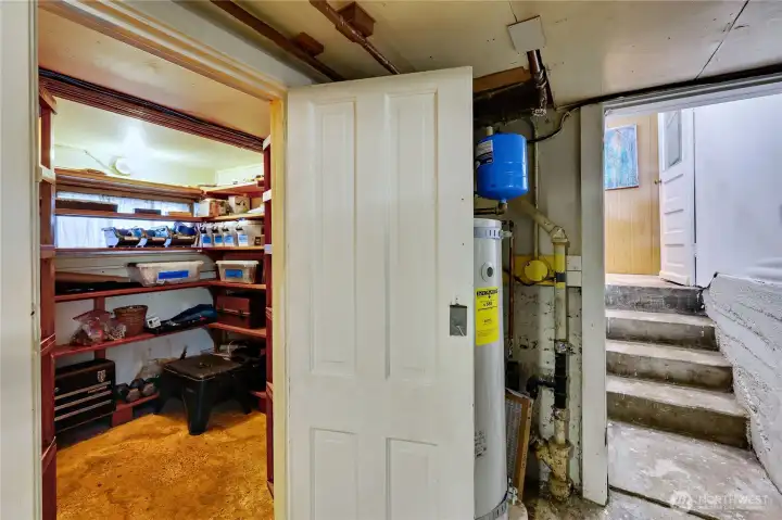 A closet in the basement for more storage space.