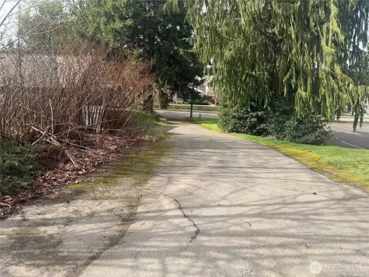 Paved driveway to property. The driveway is also the access and utility easement.