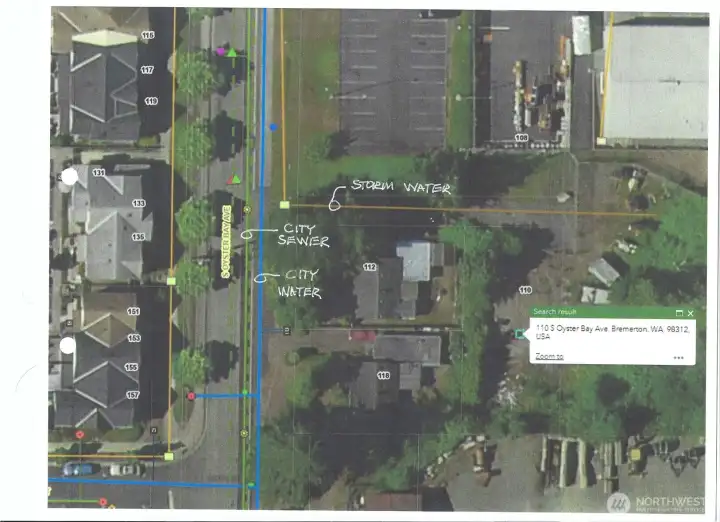 Easy hookup for utilities, water and sewer is located at the end of the driveway