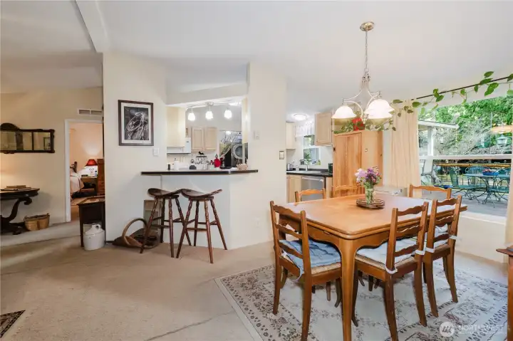 Dining room looking to the kitchen.
