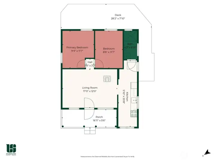 Floor plan with dimensions of the rooms from the interior spaces.
