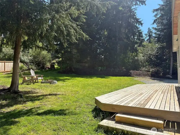 Back deck overlooking backyard area.  Very private!
