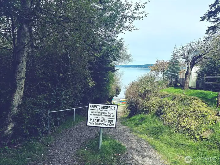 Walking path to community beach.
