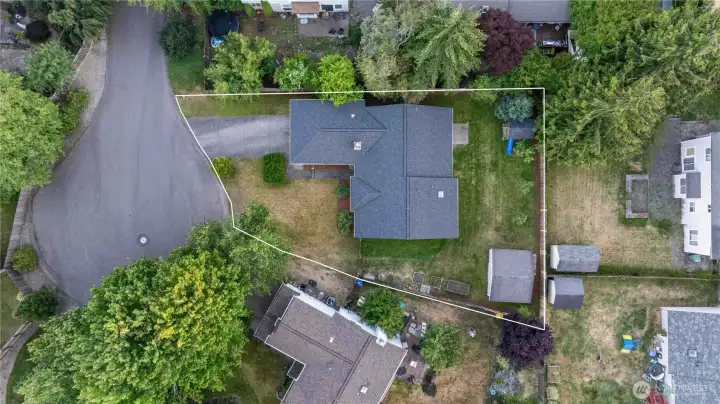 Established neighborhood with mature trees and privacy.